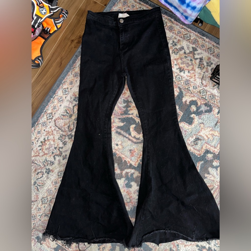Black flared jeans